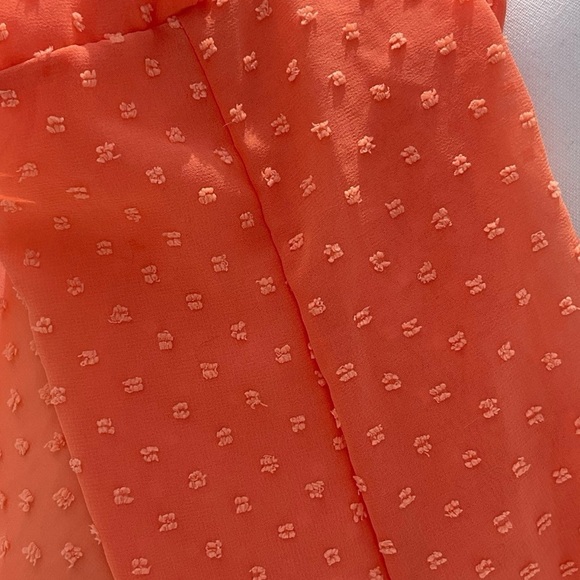 Sheer Orange Button Up Boho Collared Classic Beach Pool Kimono - Picture 7 of 7